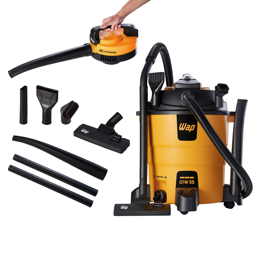Soprador Aspirador WAP GTW 55 1600W Bico Múltiplo e Filtro HEPA, 55L 127V - Guimepa