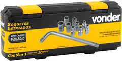 Soquete Estriado Encaixe 1/2" Jg 08A20mm 10Pc Vonder