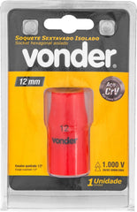 Soquete Isolado Sextavado Encaixe 1/2'' 12mm IEC60900 Vonder