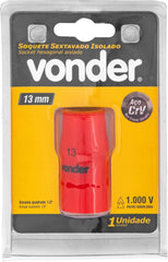 Soquete Isolado Sextavado Encaixe 1/2'' 13mm IEC60900 Vonder