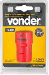 Soquete Isolado Sextavado Encaixe 1/2'' 19mm IEC60900 Vonder