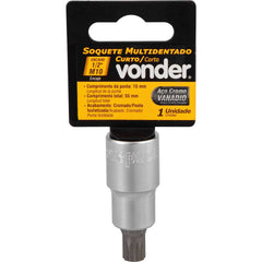 Soquete Multidentado Encaixe 1/2'' M10 15mm Curto CRV Vonder