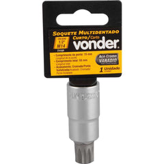 Soquete Multidentado Encaixe 1/2'' 14mm Curto CRV Vonder