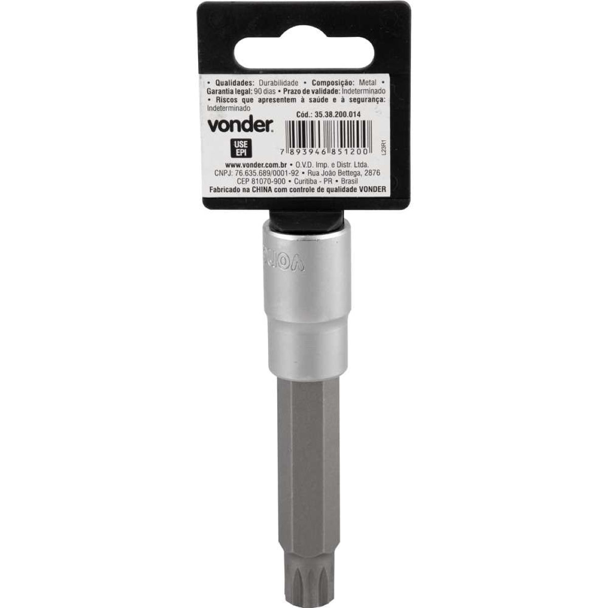 Soquete Multidentado Encaixe 1/2'' 14mm Longo CRV Vonder