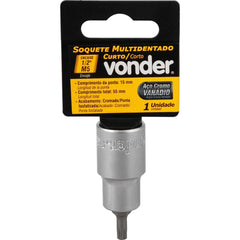 Soquete Multidentado Encaixe 1/2'' 5mm Curto CRV Vonder