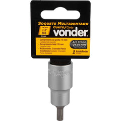 Soquete Multidentado Encaixe 1/2'' 6mm Curto CRV Vonder