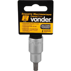 Soquete Multidentado Encaixe 1/2'' 8mm Curto CRV Vonder