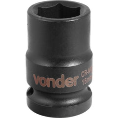 Soquete Sextavado de Impacto enc 1/2" 15mm Aço Cromo Vonder