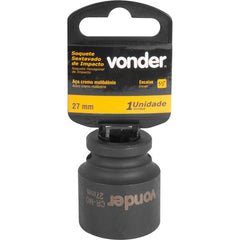 Soquete Sextavado Impacto Encaixe 1/2" 27mm Aço Cromo Vonder
