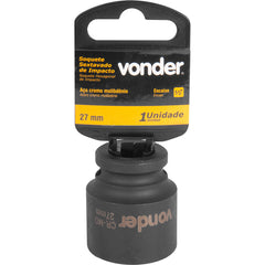 Soquete Sextavado Impacto Encaixe 1/2" 27mm Aço Cromo Vonder