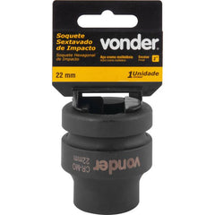 Soquete Sextavado Impacto Encaixe 1" 22mm Aço Cromo Vonder