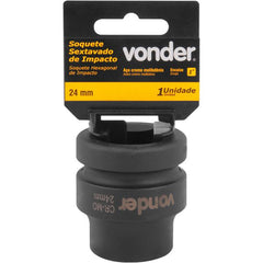 Soquete Sextavado Impacto Encaixe 1" 24mm Aço Cromo Vonder