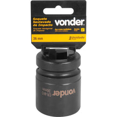 Soquete Sextavado de Impacto Encaix 1" 36mm Aço Cromo Vonder