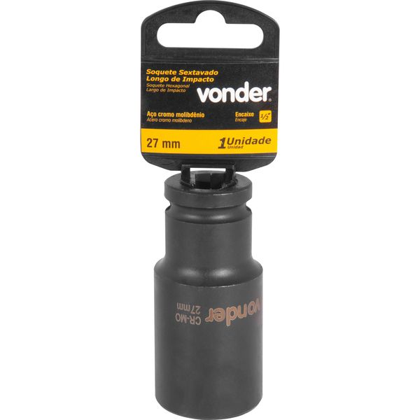 Soquete Sextavado de Impacto Longo Encaixe 1/2" 27mm Vonder