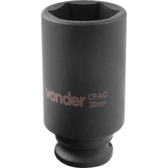 Soquete Sextavado Impacto Longo 1/2" 30mm Aço Cromo Vonder