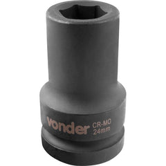 Soquete Sextavado de Impacto Longo 1" 24mm Aço Cromo Vonder