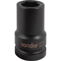 Soquete Sextavado Impacto Longo 1 28mm Aço Cromo Vonder