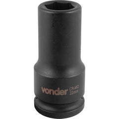 Soquete Sextavado Impacto Longo 3/4" 22mm Aço Cromo Vonder