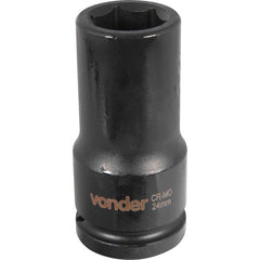 Soquete Sextavado Impacto Longo 3/4" 24mm Aço Cromo Vonder