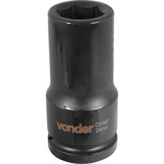 Soquete Sextavado Impacto Longo 3/4" 24mm Aço Cromo Vonder