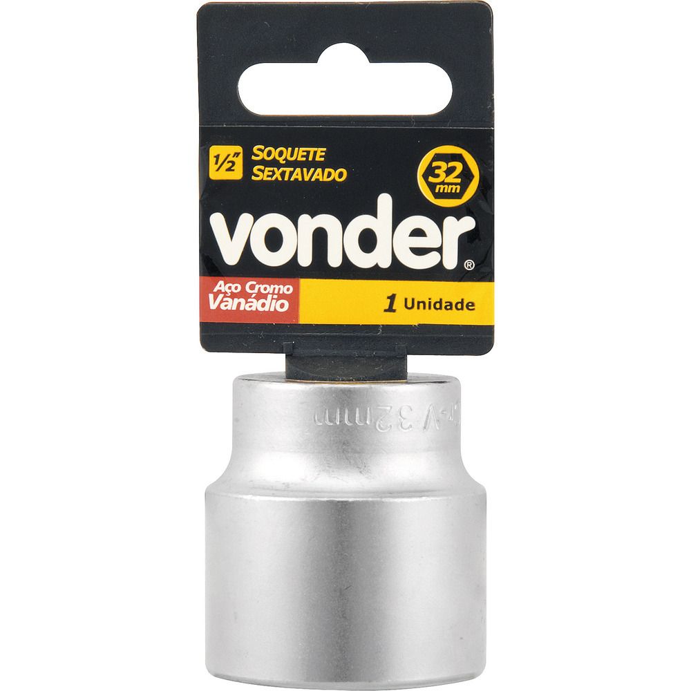 Soquete sextavado enc 1/2" 6mm curto vanád. Vonder