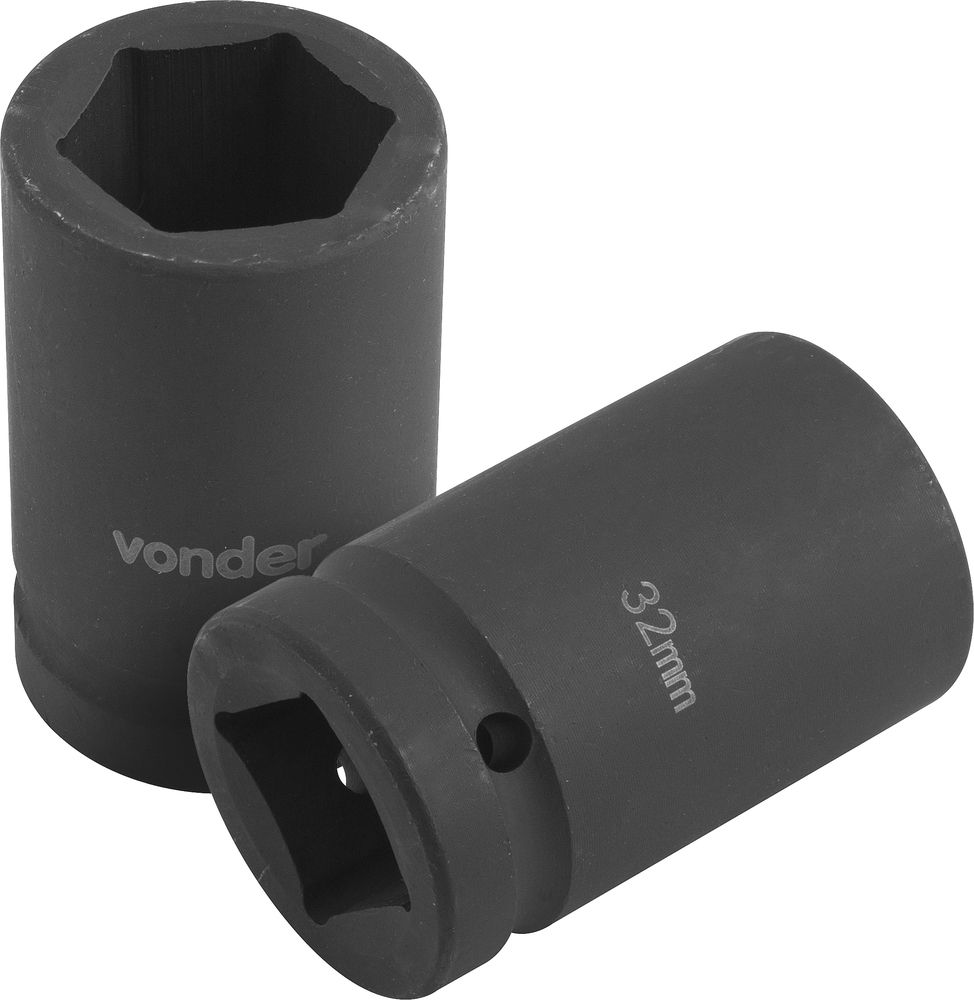 Soquete sextavado impacto encaixe 1" 32mm fosfatizado Vonder