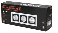 Spot LED Black 3x5W 6500K Triplo Quadrado Black+Decker