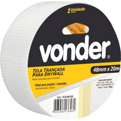 Tela Adesiva Trancada Fibra De Vidro 48mmx20m Para Drywall -