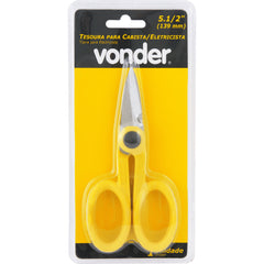 Tesoura para cabista 5.1/2" aço inox cabo plástico Vonder