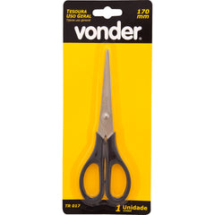 Tesoura uso geral 17cm aço inox tr017 Vonder