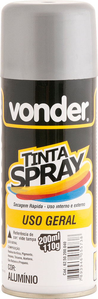 Tinta spray alumínio 200ml/110g Vonder