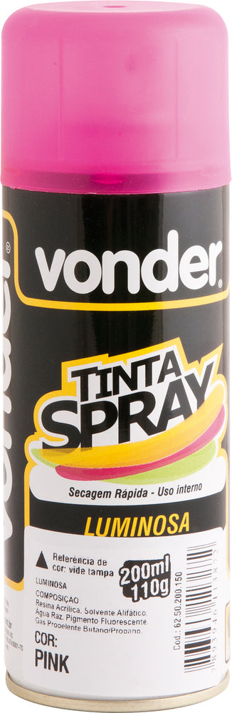 Tinta spray luminosa pink 200ml/110g - Vonder