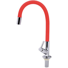 Torneira Cozinha Bica Flexível Mesa Abs Vermelho Abertura Rápida 1/2'' Gourmet C60 Liege