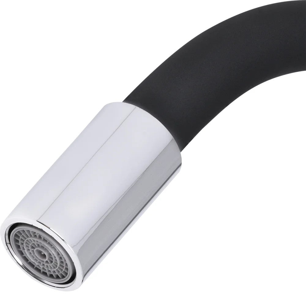 Torneira Cozinha Bica Flexível Parede Abs Preto Abertura Rápida 1/2'' Gourmet C60 Liege