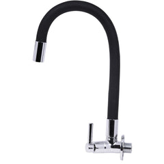 Torneira Cozinha Bica Flexível Parede Abs Preto Abertura Rápida 1/2'' Gourmet C60 Liege