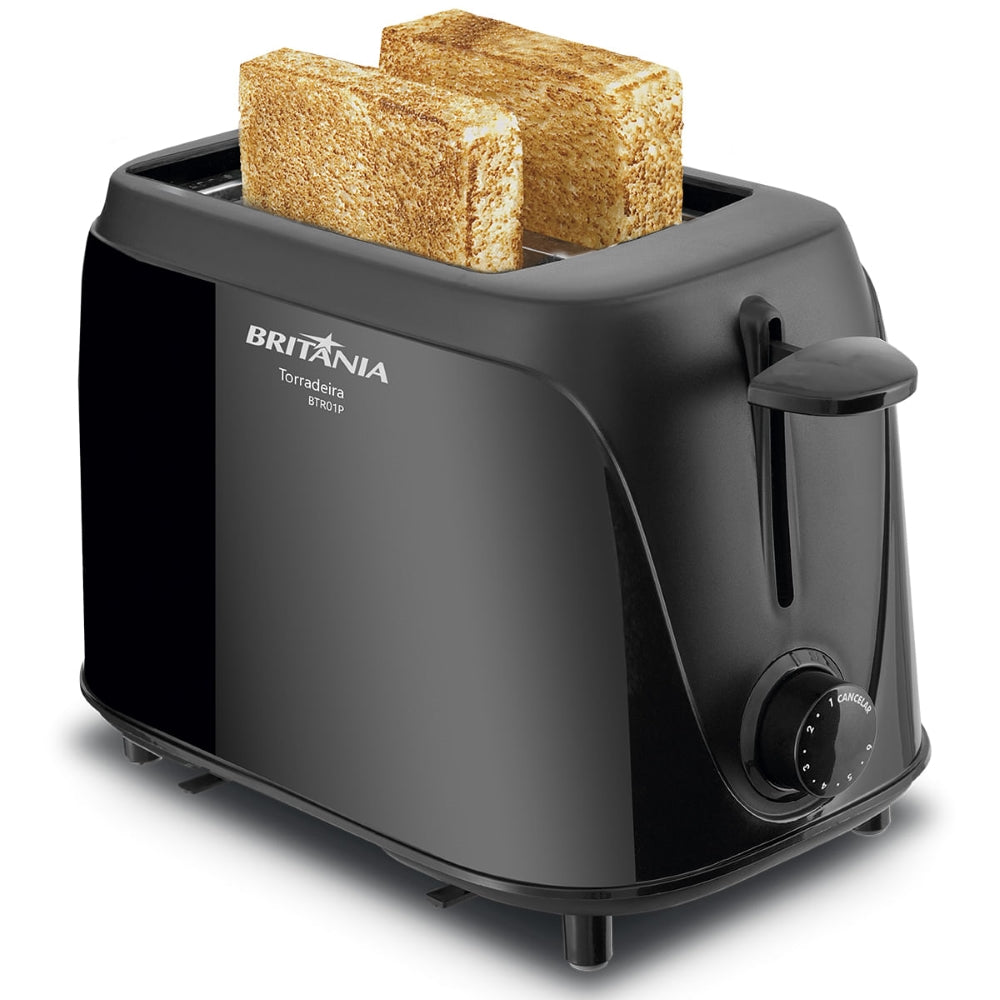Torradeira de Pão BTR01P 750W Britânia Preta Com 6 Níveis de Tostagem 127V