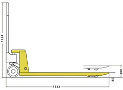 Transpallet MTP 3.0 Ton x 685 Tandem Roda Nylon V2 Menegotti
