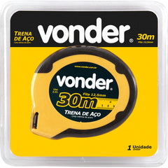 Trena aço 30mx12,5mm longa fechada ponta gancho Vonder