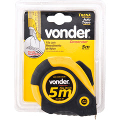 Trena Aço 5mx19mm Curta Emborrachada Auto Trava Ponta Magnét