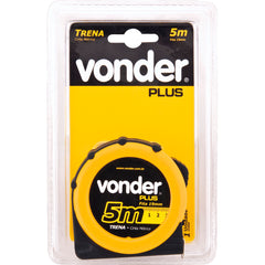Trena aço 5mx19mm curta emborrachada - Vonder Plus