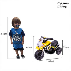 Triciclo elétrico G204 infantil amarelo - Bel Brink
