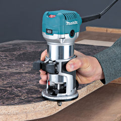 Tupia Eletronica 6Mm Industrial 710W Com Pinças Conjunto de Guia Reta Base Parão RT0700C 220V Makita