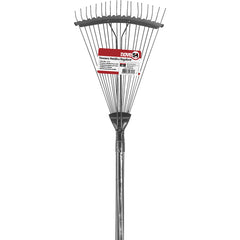Vassoura Para Jardim Metálica 18 Dentes Com Cabo Palheta Reg