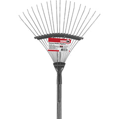 Vassoura Para Jardim Metálica 18 Dentes Com Cabo Palheta Reg