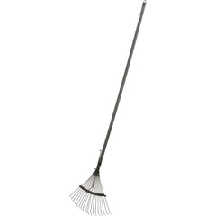Vassoura Para Jardim Metálica 18 Dentes Com Cabo Palheta Reg