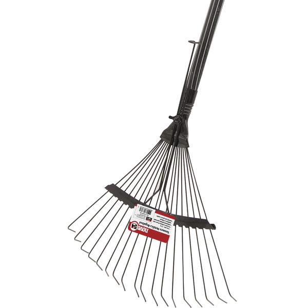 Vassoura Para Jardim Metálica 18 Dentes Com Cabo Palheta Reg
