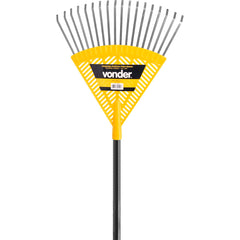 Vassoura para jardim plástica 18 dentes fixa Vonder