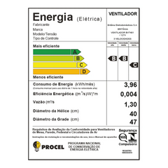 Ventilador Britânia BVT481 Maxx Force 127V Com 174W 47CM 8 Pás e 3 Velocidades