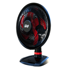 Ventilador WAP Rajada Turbo W130 Mesa Vermelho 5 Pás, 130W e 3 Velocidades 220V
