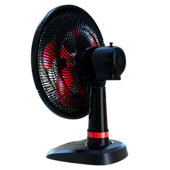 Ventilador WAP Rajada Turbo W130 Mesa Vermelho 5 Pás, 130W e 3 Velocidades 220V